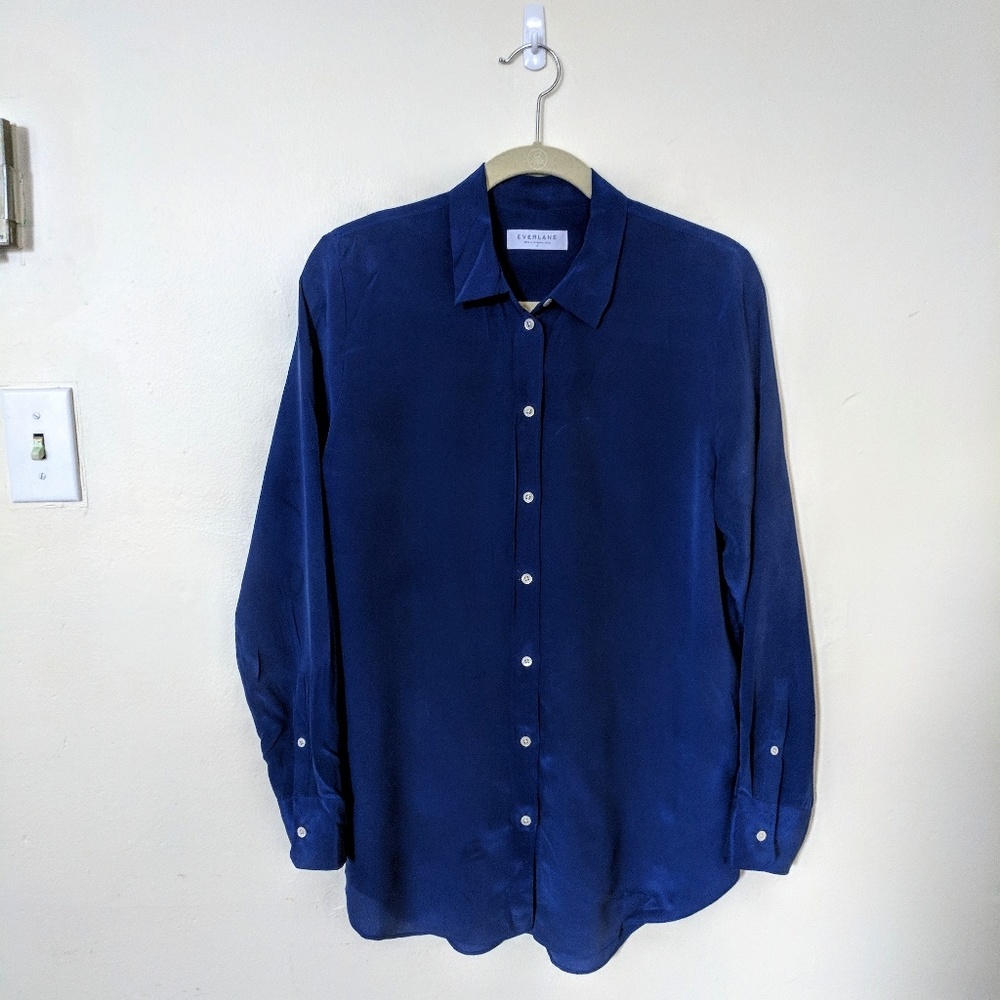 Everlane clean silk oversized blouse